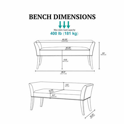 Welburn - Upholstered Bench - The Sleep Loft - Online Mattress Showroom NYC