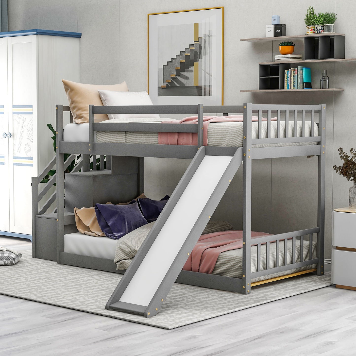 Bunk Bed With Convertible Slide And Stairway - The Sleep Loft - Online Mattress Showroom NYC