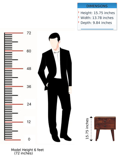 Mini Modern Bedside Table - Chestnut - The Sleep Loft - Online Mattress Showroom NYC