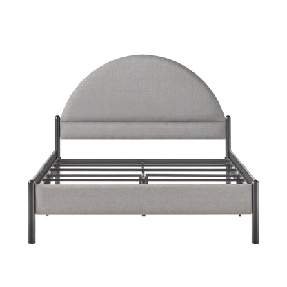 Bed Modern Upholstered Curved Headboard - The Sleep Loft - Online Mattress Showroom NYC