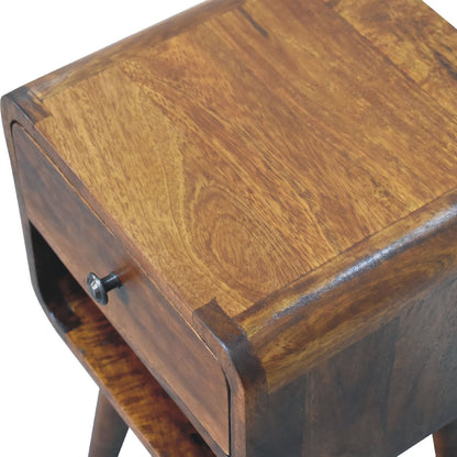 Mini Chestnut Curve Lower Bedside Nifhtstand - The Sleep Loft - Online Mattress Showroom NYC