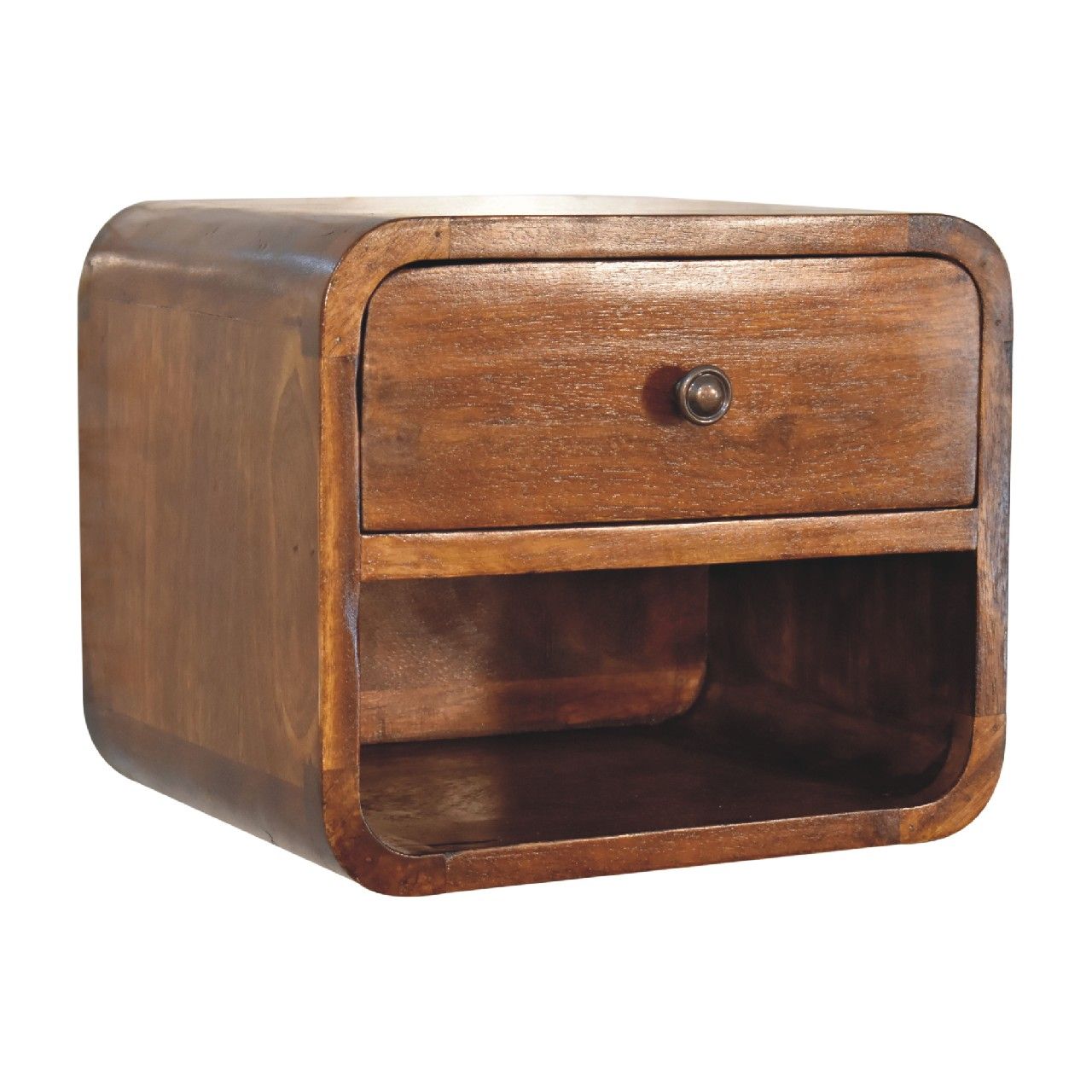 Curve Upper Slot Floating Nightstand - The Sleep Loft - Online Mattress Showroom NYC