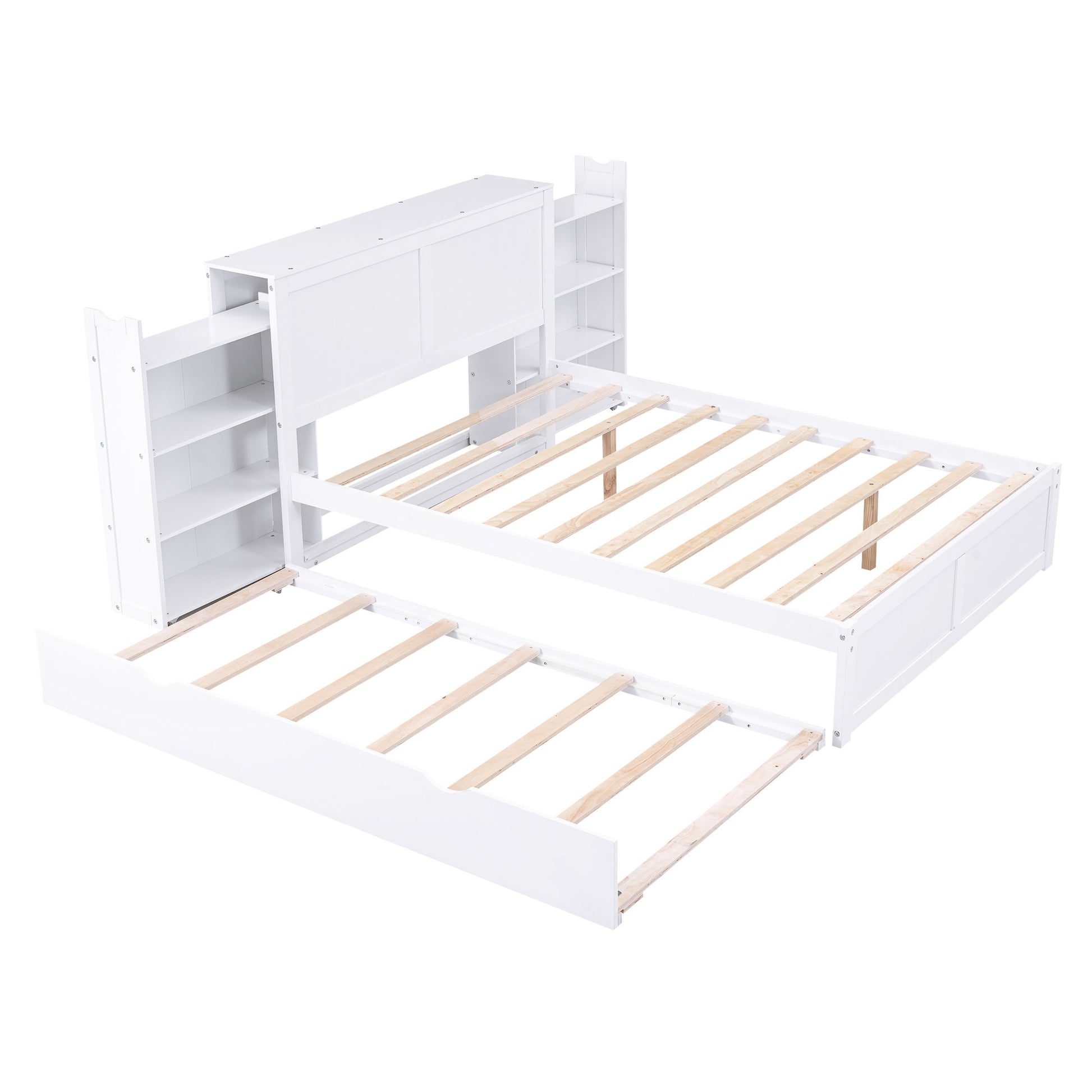 Storage Platform Bed With Pull Out Shelves And Trundle - The Sleep Loft - Online Mattress Showroom NYC