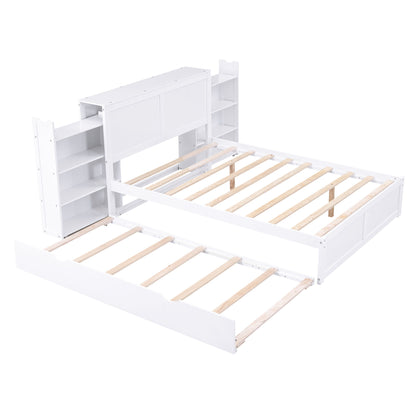 Storage Platform Bed With Pull Out Shelves And Trundle - The Sleep Loft - Online Mattress Showroom NYC