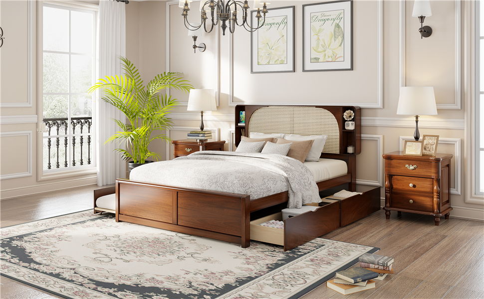 Headboard Bed With 2 Drawers And Trundle - The Sleep Loft - Online Mattress Showroom NYC
