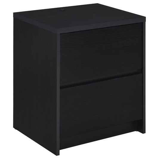 Geary - 2 Drawer Nightstand With LED Lights And USB Charging Ports - The Sleep Loft - Online Mattress Showroom NYC