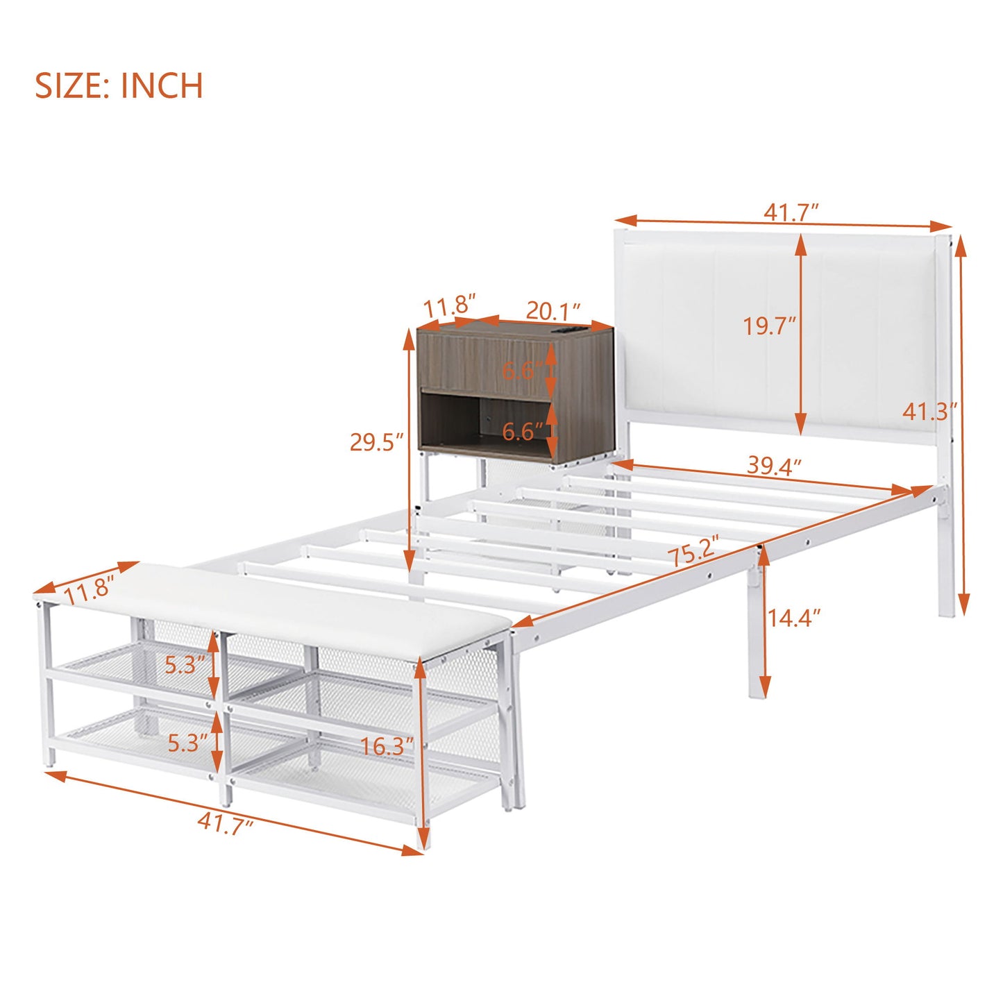 Platform Bed With 2 Tier Storage Shelves, Storage Cabinet - The Sleep Loft - Online Mattress Showroom NYC