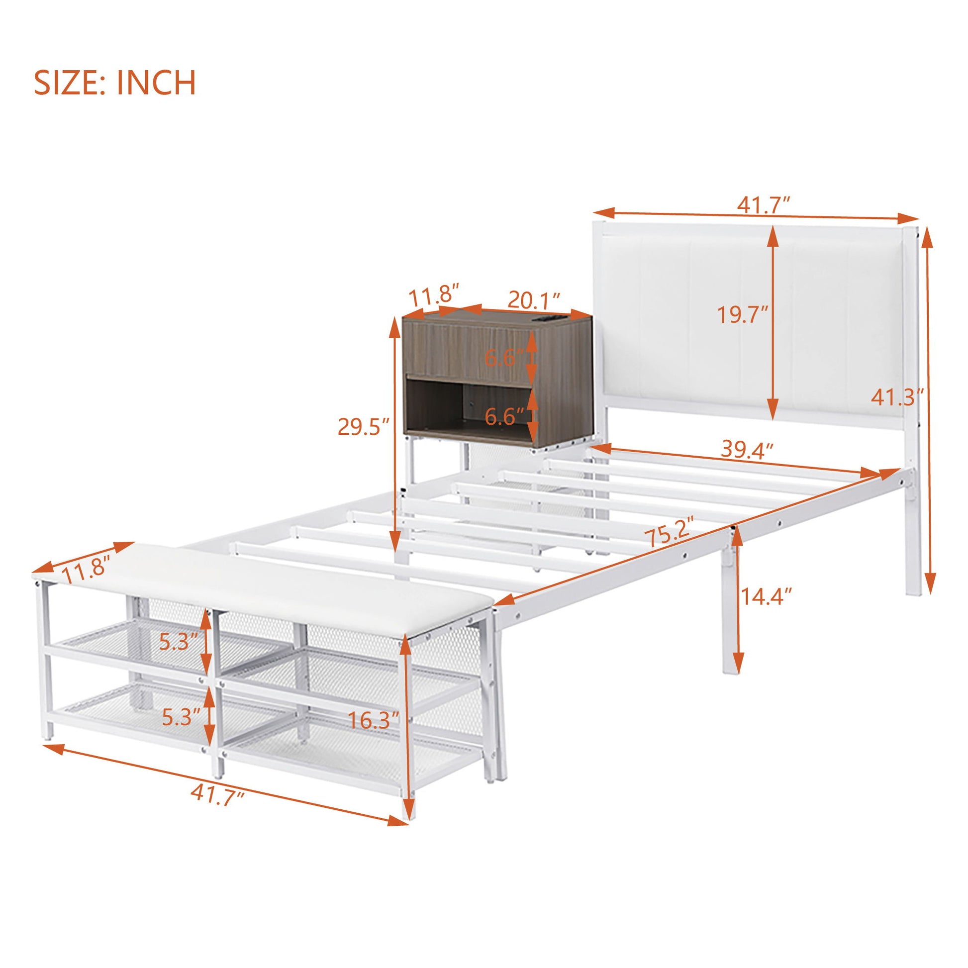 Platform Bed With 2 Tier Storage Shelves, Storage Cabinet - The Sleep Loft - Online Mattress Showroom NYC