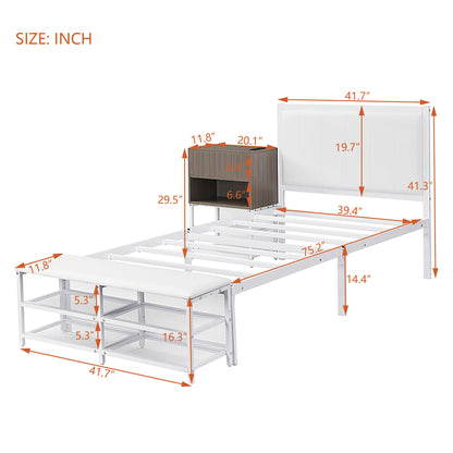 Platform Bed With 2 Tier Storage Shelves, Storage Cabinet - The Sleep Loft - Online Mattress Showroom NYC