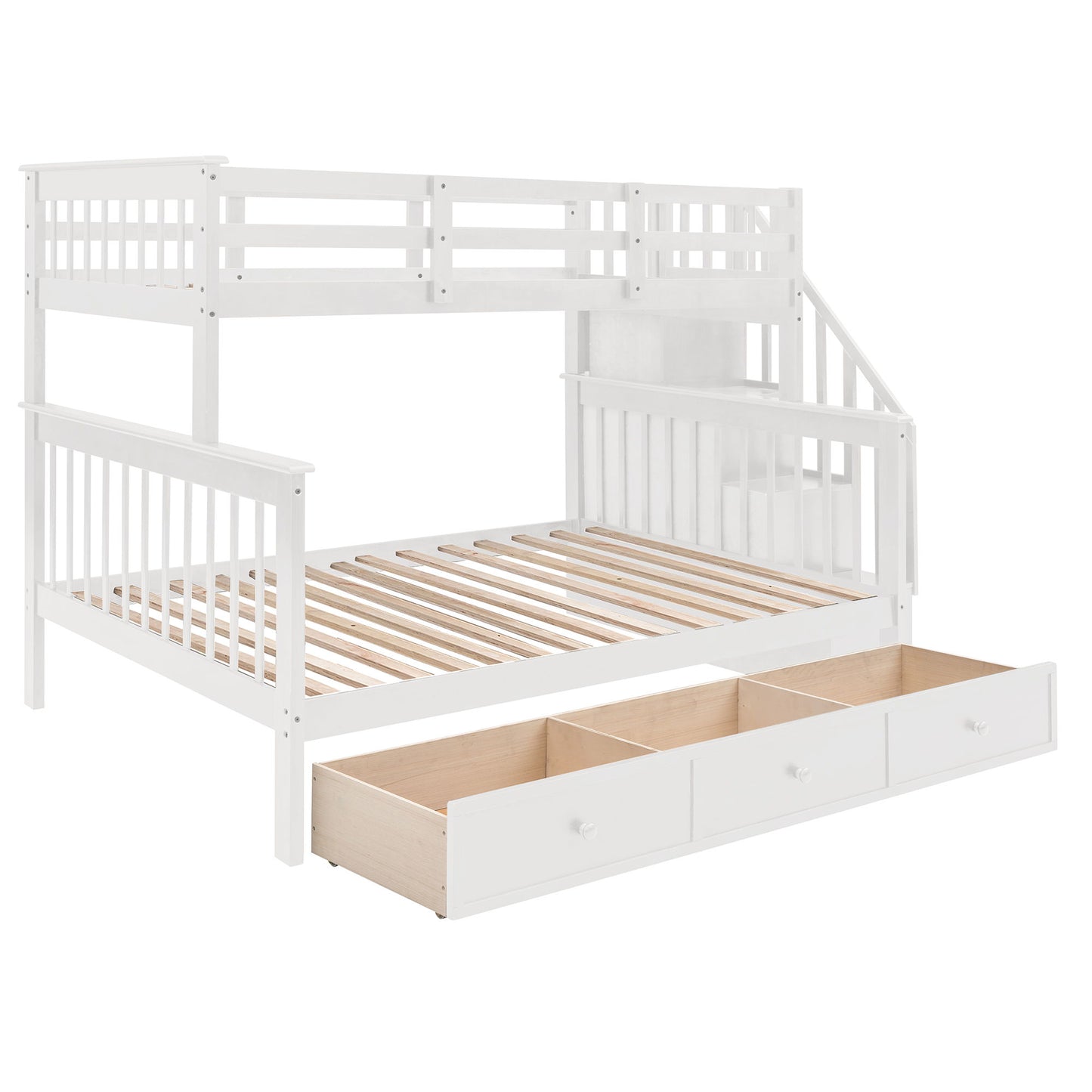 Stairway Bunk Bed With Storage And Guard Rail For Bedroom - The Sleep Loft - Online Mattress Showroom NYC