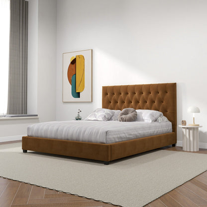 Donald - Mid-Century Modern Upholstered Platform Bed - The Sleep Loft - Online Mattress Showroom NYC