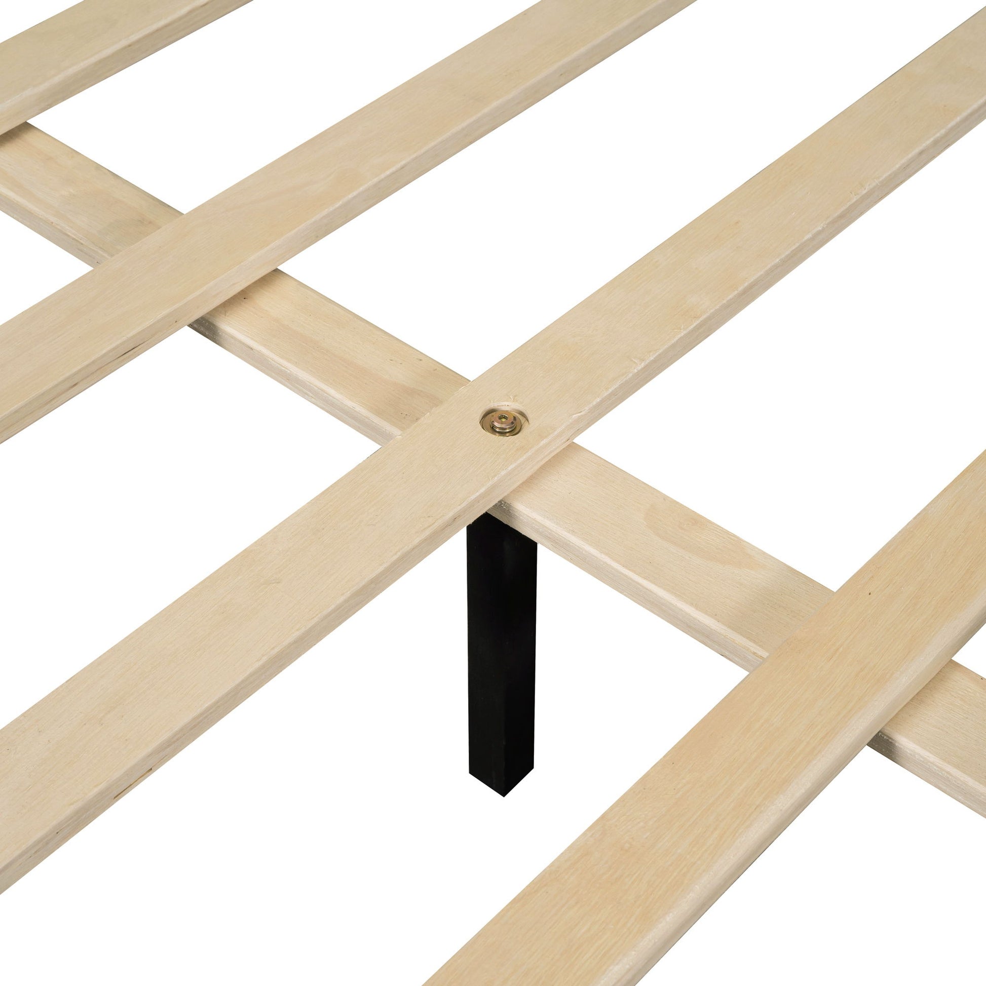 Platform Bed With Thick, Stylish Stripe Decorated Bedboard And Elegant Leg - The Sleep Loft - Online Mattress Showroom NYC