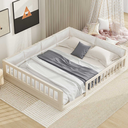 Upholstered Platform Bed With Guardrail And Pillow - The Sleep Loft - Online Mattress Showroom NYC