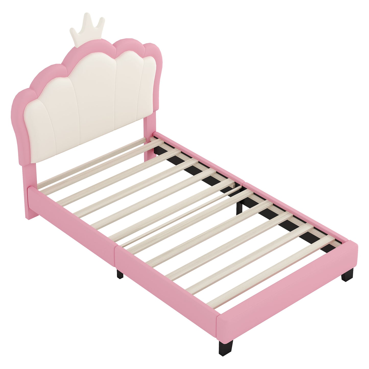 Upholstered Princess Platform Bed With Crown Headboard - The Sleep Loft - Online Mattress Showroom NYC