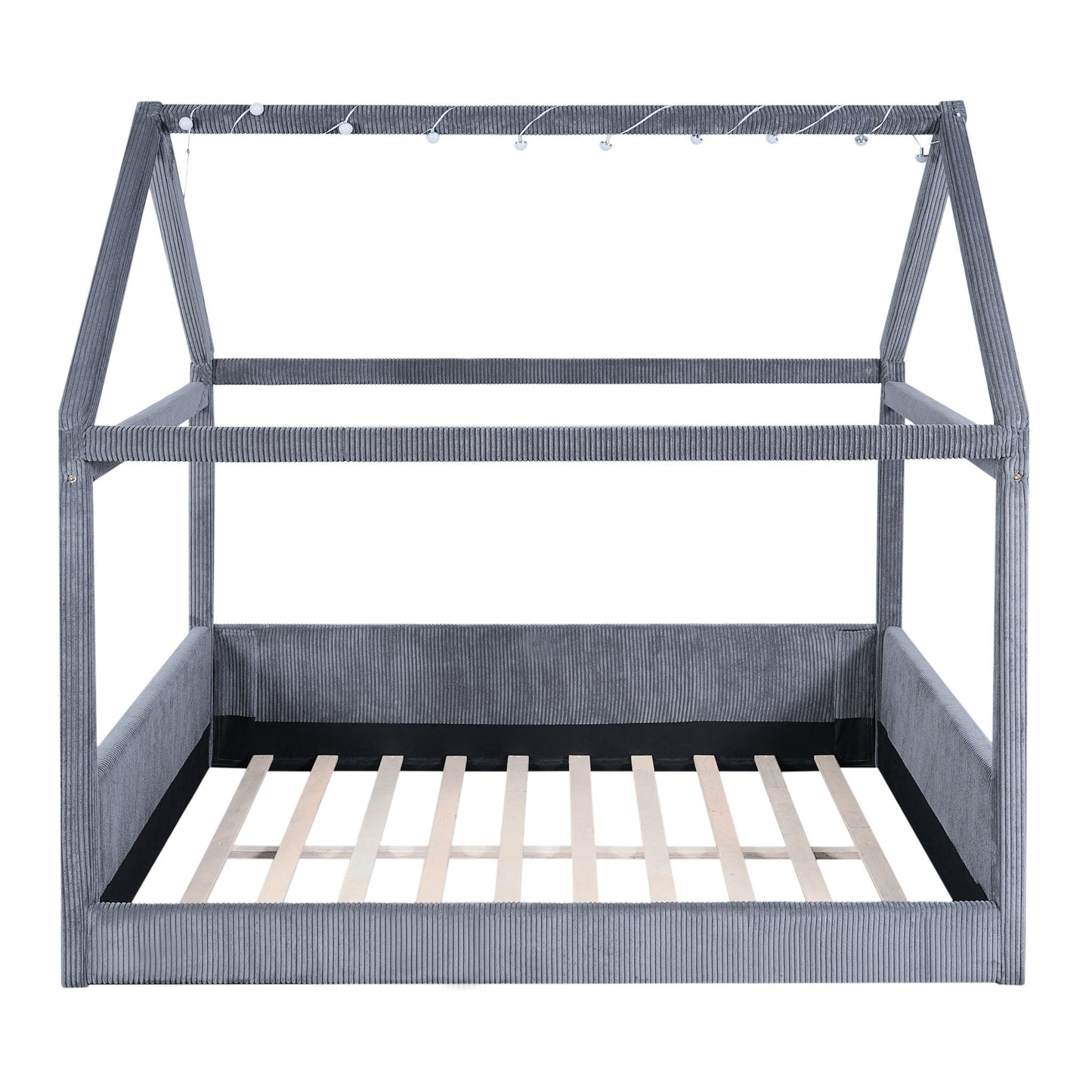 Upholstered House Style Daybed With LED Light Strips - The Sleep Loft - Online Mattress Showroom NYC