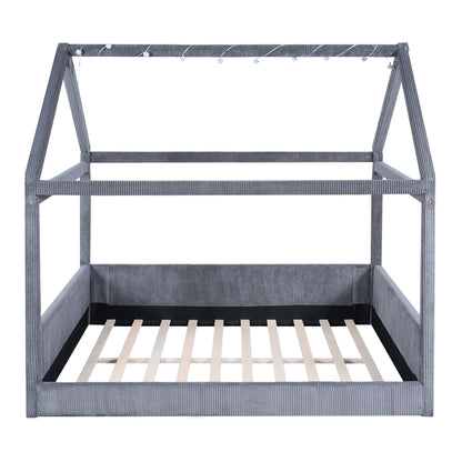 Upholstered House Style Daybed With LED Light Strips - The Sleep Loft - Online Mattress Showroom NYC