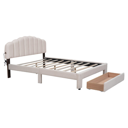 Upholstered Platform Bed With Drawer - The Sleep Loft - Online Mattress Showroom NYC