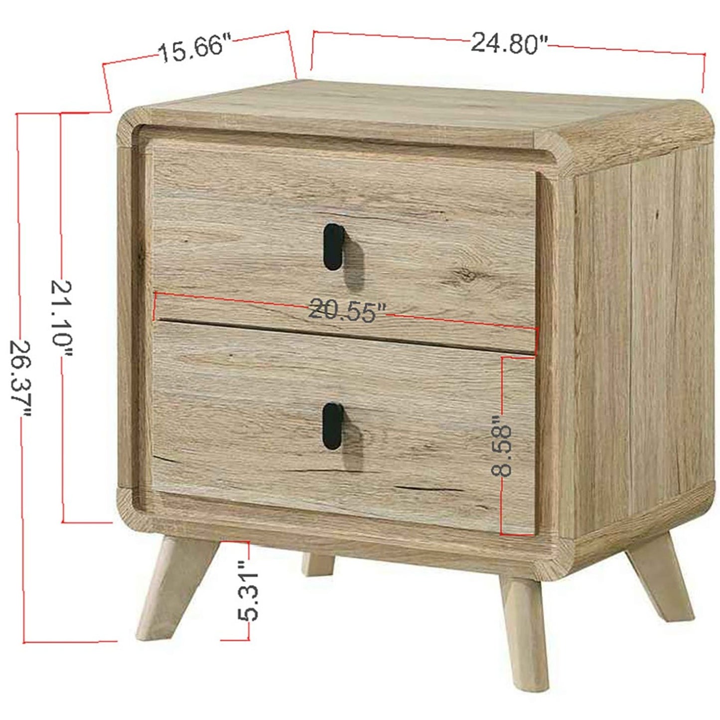 Nightstand & 2 Drawers - Beige - The Sleep Loft - Online Mattress Showroom NYC