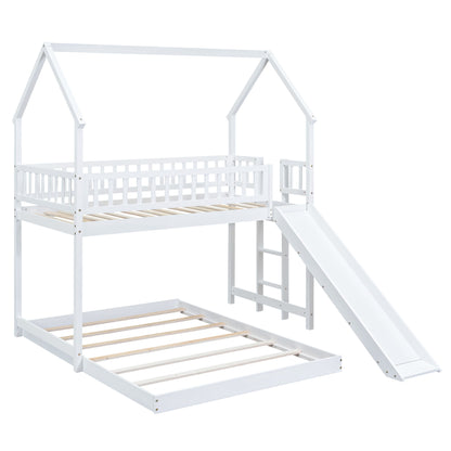 House Bunk Bed With Slide And Built In Ladder - The Sleep Loft - Online Mattress Showroom NYC