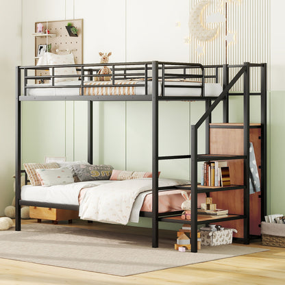 Bunk Bed With Lateral Storage Ladder And Wardrobe - The Sleep Loft - Online Mattress Showroom NYC