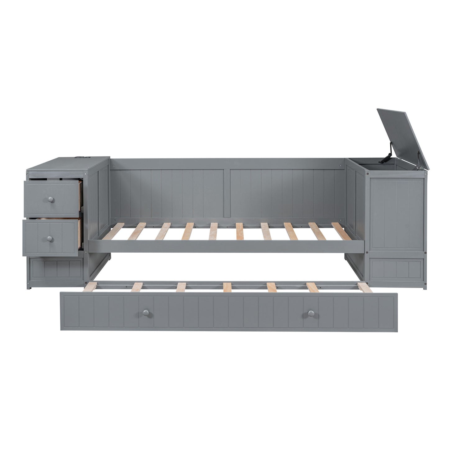 Daybed With Storage Arms, Trundle And Charging Station - The Sleep Loft - Online Mattress Showroom NYC