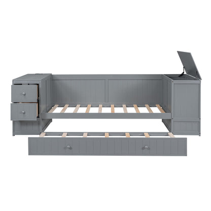 Daybed With Storage Arms, Trundle And Charging Station - The Sleep Loft - Online Mattress Showroom NYC