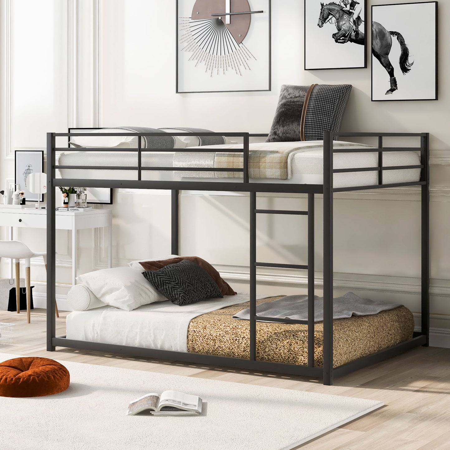 Metal Bunk Bed, Low Bunk Bed With Ladder - The Sleep Loft - Online Mattress Showroom NYC