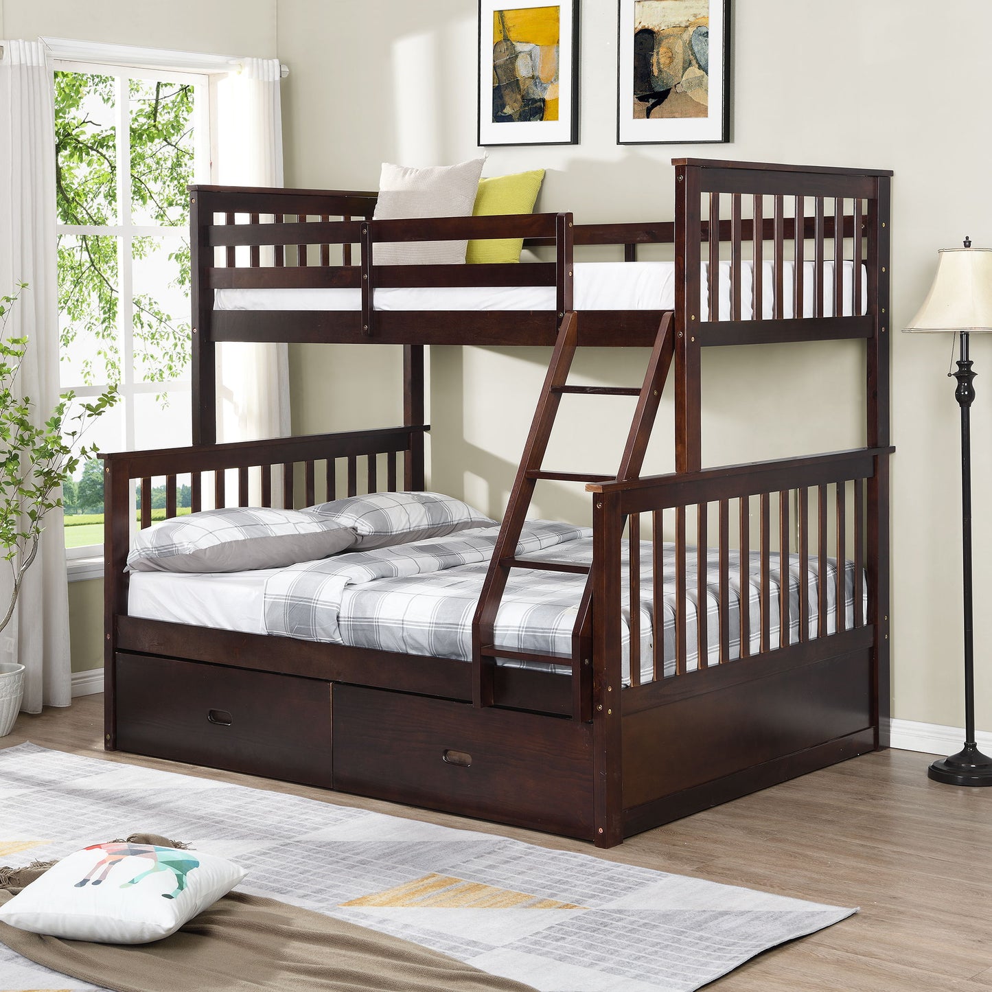 Bunk Bed With Ladder, And Safety Guard Rails - The Sleep Loft - Online Mattress Showroom NYC