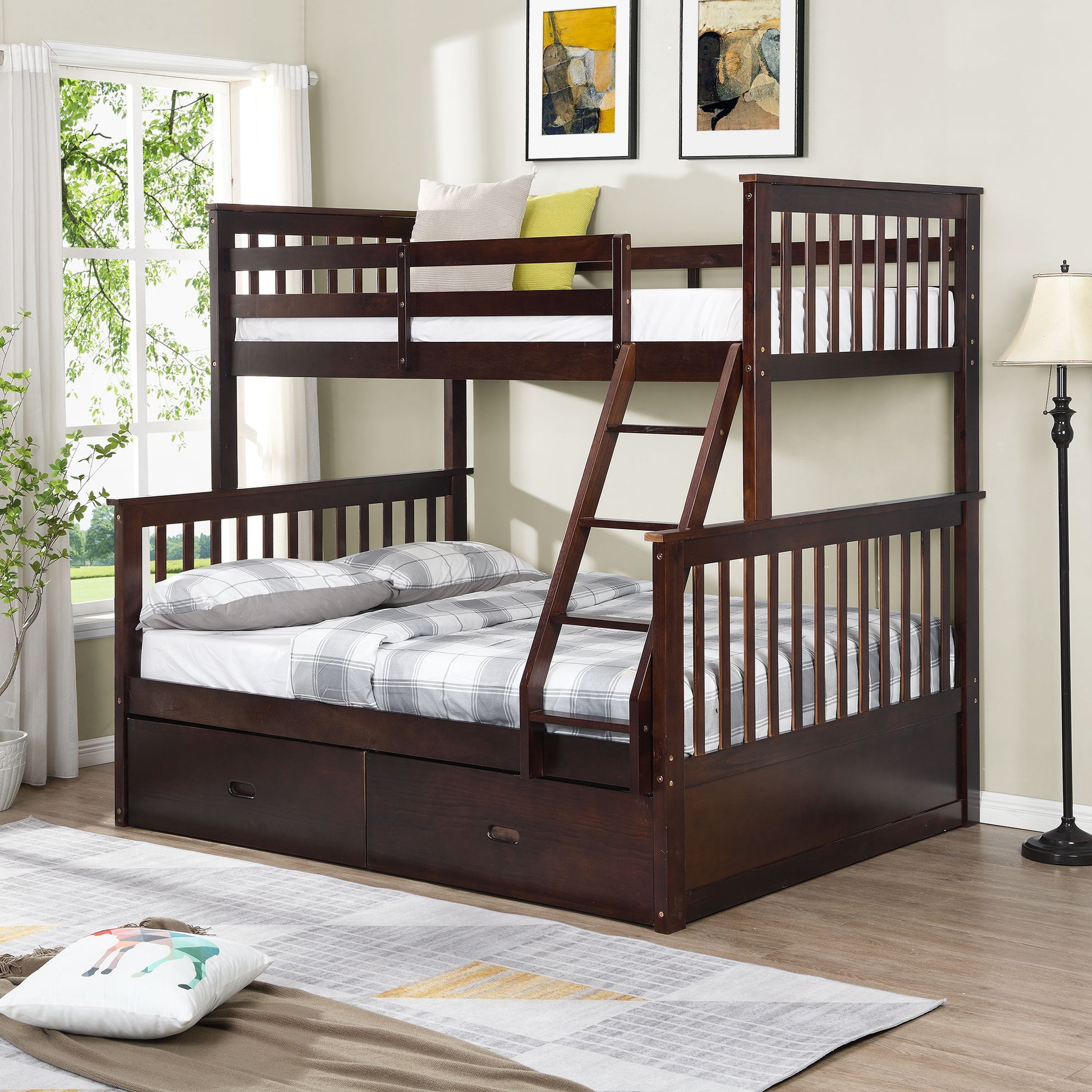 Bunk Bed With Ladder, And Safety Guard Rails - The Sleep Loft - Online Mattress Showroom NYC