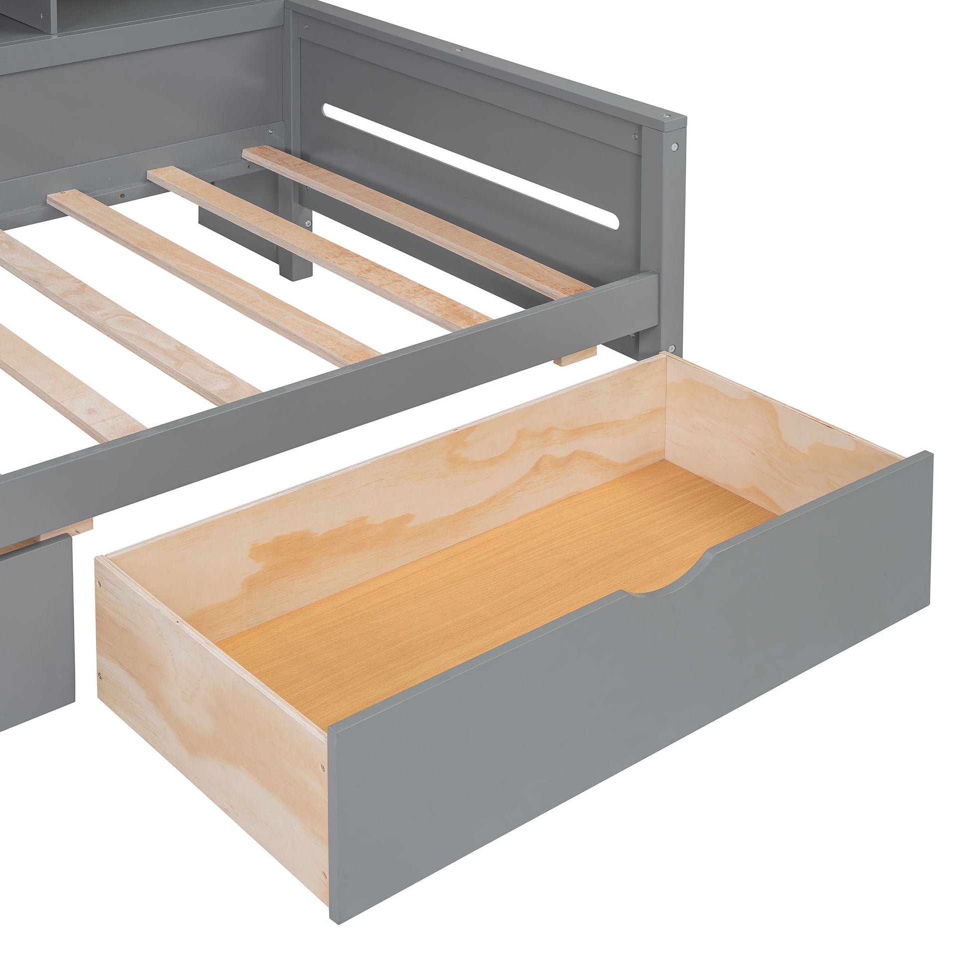 Daybed With Glass Door Storage Cabinets, Built In LED Lighting And Shelves - The Sleep Loft - Online Mattress Showroom NYC