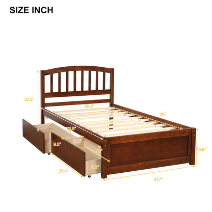 Platform Storage Bed Wood Bed Frame With Two Drawers And Headboard - The Sleep Loft - Online Mattress Showroom NYC