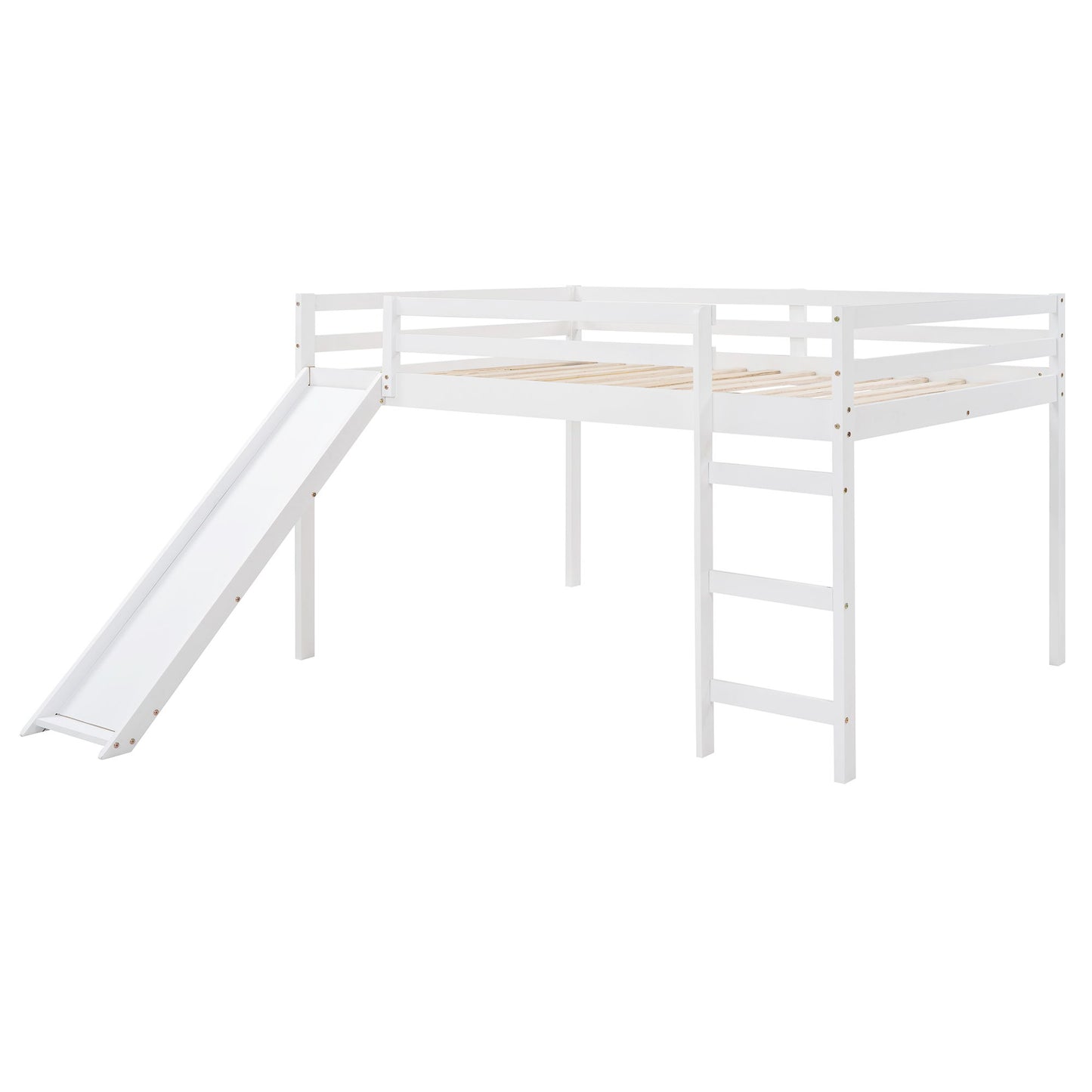 Full Loft Bed With Slide, Multifunctional Design - White - The Sleep Loft - Online Mattress Showroom NYC