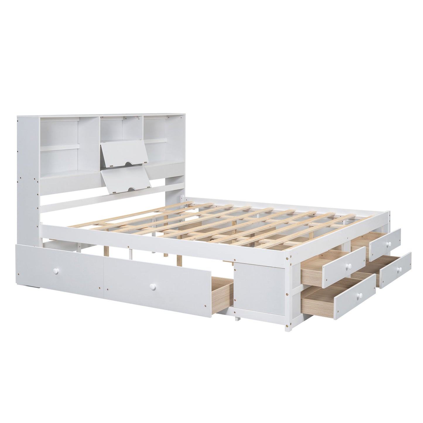 Platform Bed With Storage Headboard And 8 Drawers - The Sleep Loft - Online Mattress Showroom NYC