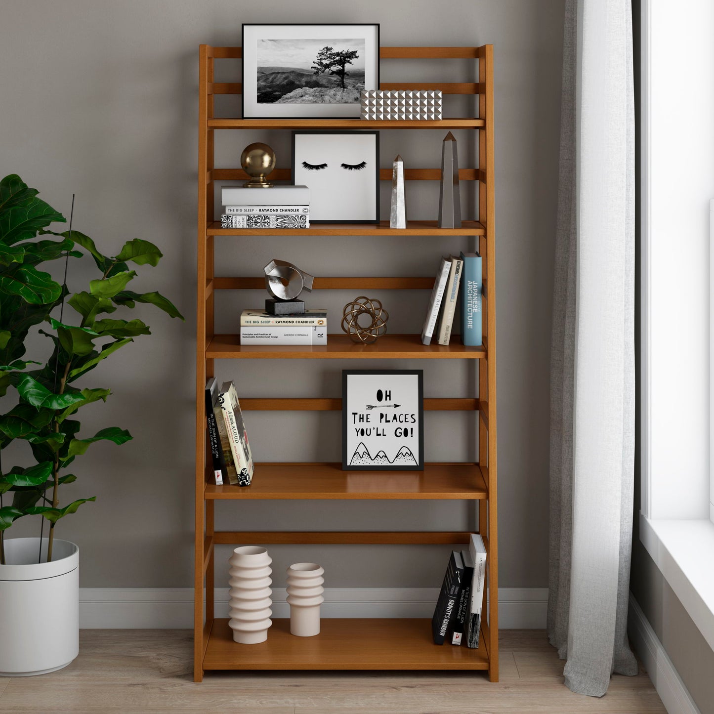 Acadian - Handcrafted Ladder Shelf Bookcase - The Sleep Loft - Online Mattress Showroom NYC