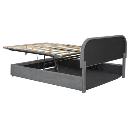 Upholstered Platform Bed With Hydraulic Storage System - The Sleep Loft - Online Mattress Showroom NYC