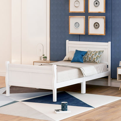 Platform Bed Frame Mattress Foundation Sleigh Bed With Headboard / Footboard / Wood Slat Suppor - The Sleep Loft - Online Mattress Showroom NYC