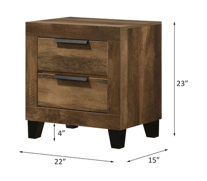 Morales - Rustic Nightstand - Oak - The Sleep Loft - Online Mattress Showroom NYC