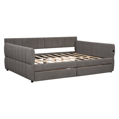Upholstered Platform Bed With USB Charging