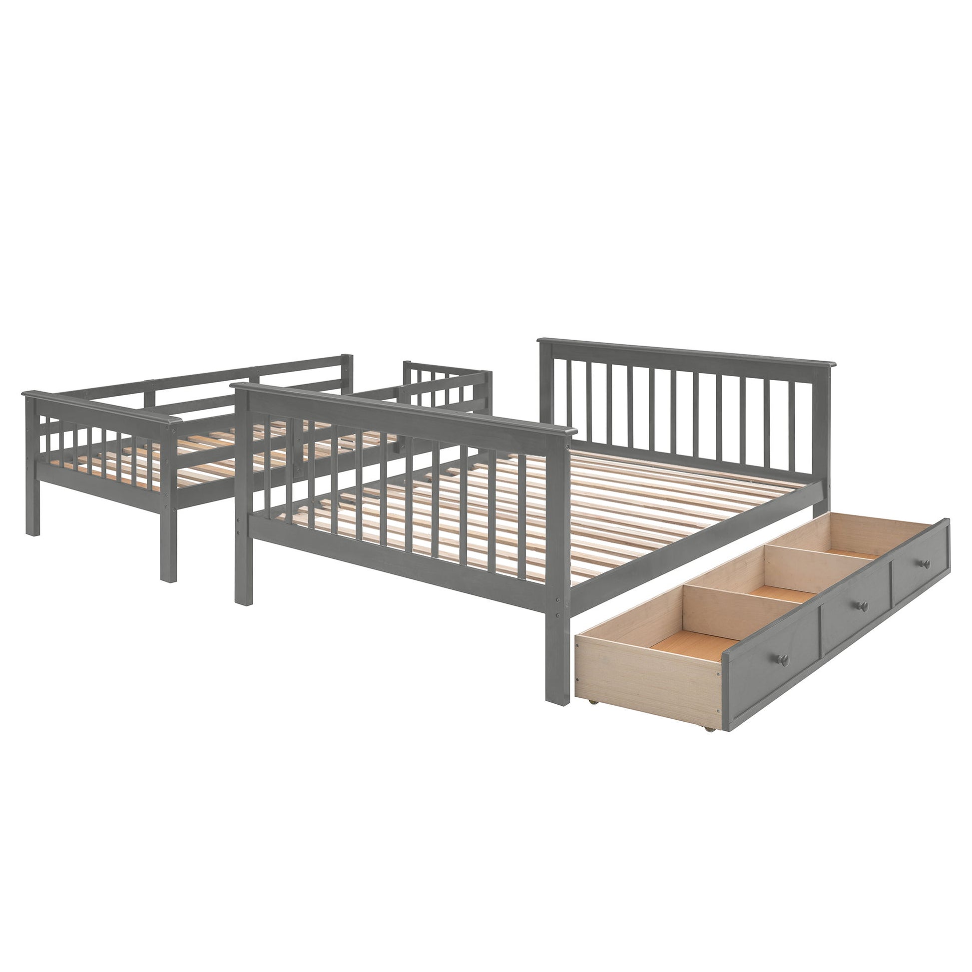 Stairway Bunk Bed With Storage And Guard Rail For Bedroom - The Sleep Loft - Online Mattress Showroom NYC