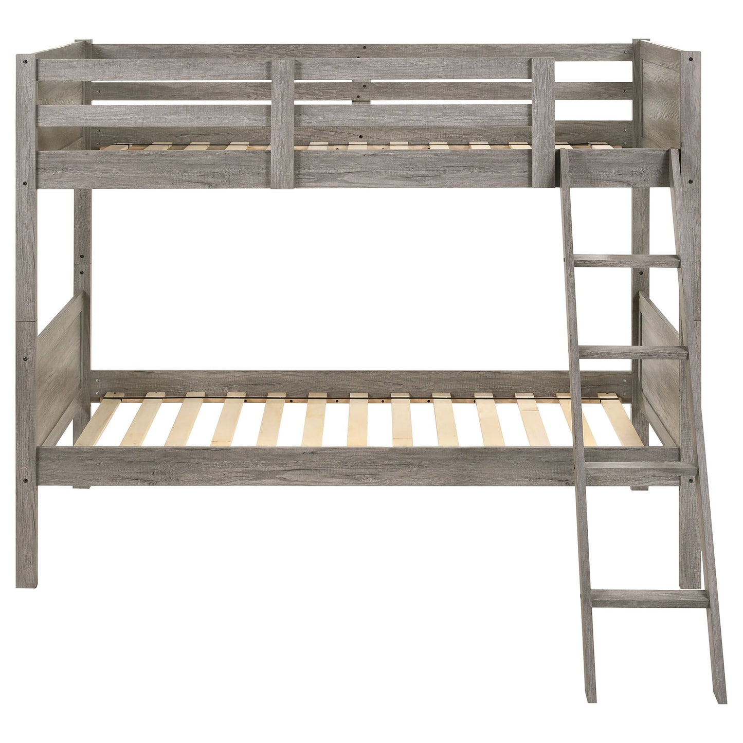 Brenton - Twin Over Twin Bunk Bed With Ladder - Taupe - The Sleep Loft - Online Mattress Showroom NYC