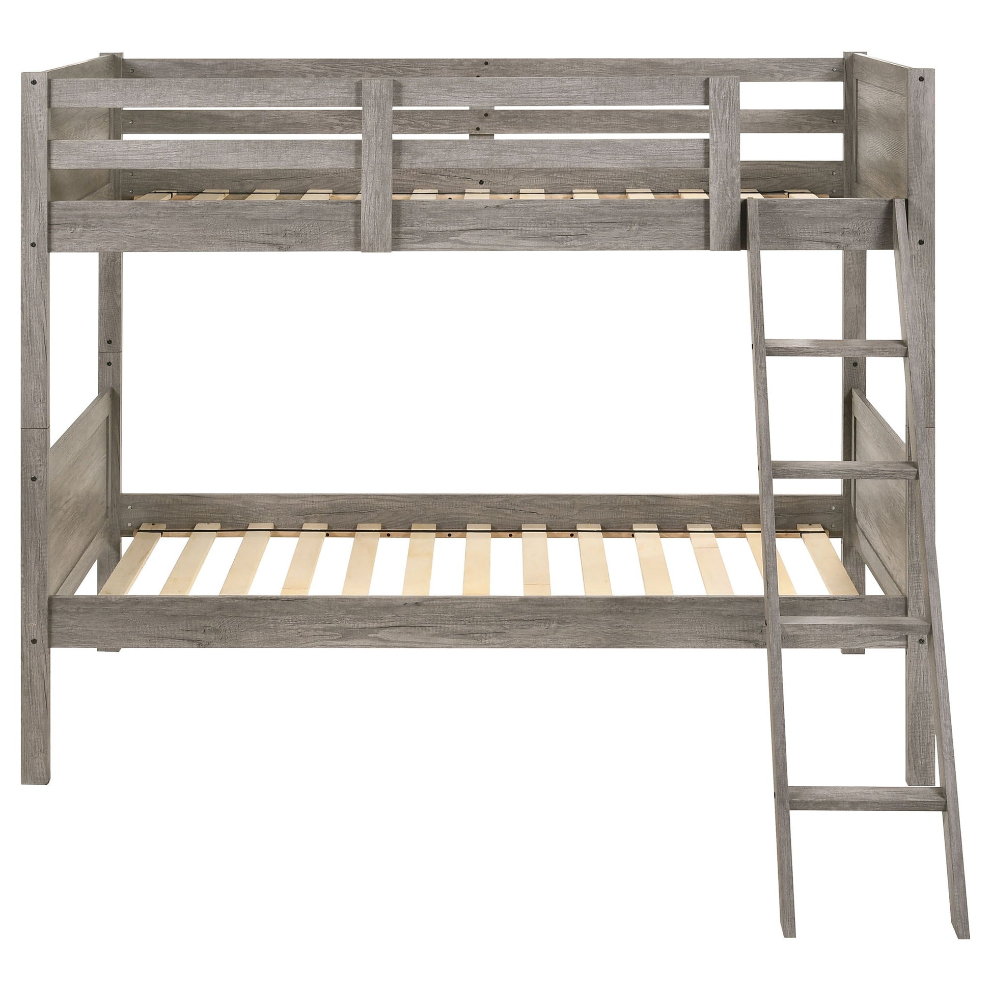 Brenton - Twin Over Twin Bunk Bed With Ladder - Taupe - The Sleep Loft - Online Mattress Showroom NYC