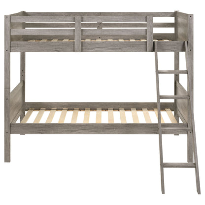 Brenton - Twin Over Twin Bunk Bed With Ladder - Taupe - The Sleep Loft - Online Mattress Showroom NYC