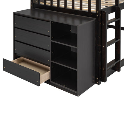 Bunk Bed With 4 Drawers And 3 Shelves - The Sleep Loft - Online Mattress Showroom NYC