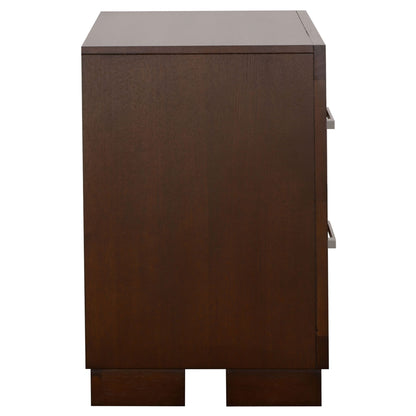 Polk - 2 Drawer Nightstand With Slim Handles - Cappuccino - The Sleep Loft - Online Mattress Showroom NYC