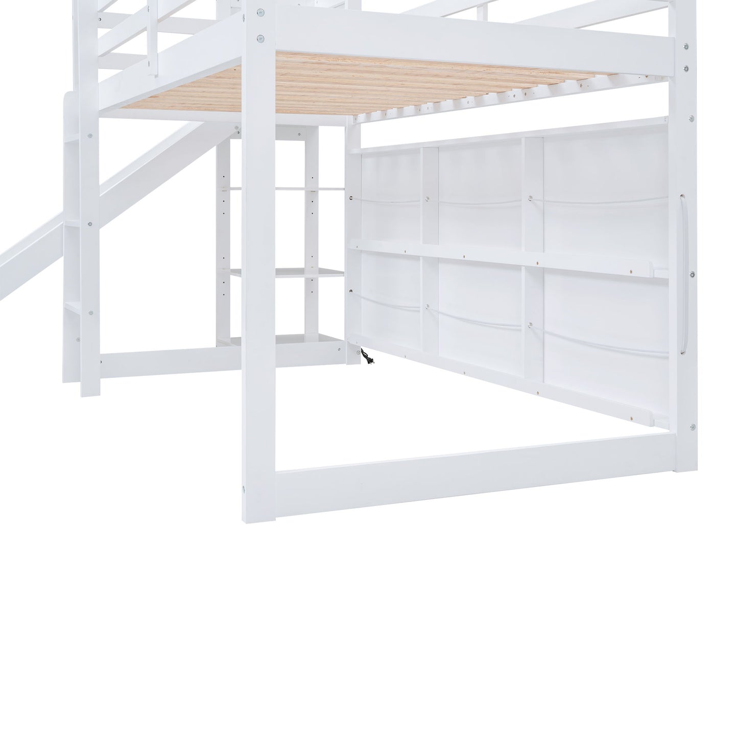 House Loft Bed With Slide, Storage Shelves And Light, Climbing Ramp - The Sleep Loft - Online Mattress Showroom NYC