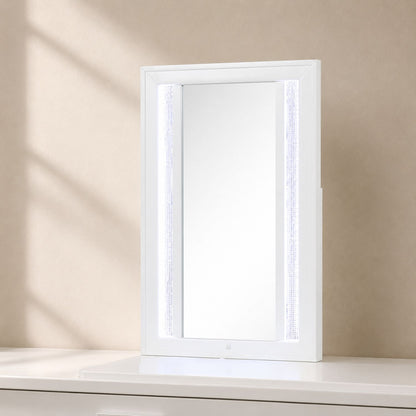 Abigale - Nightstand With Mirror Top, LED Lighting (Includes Mirror And Nightstand) - White