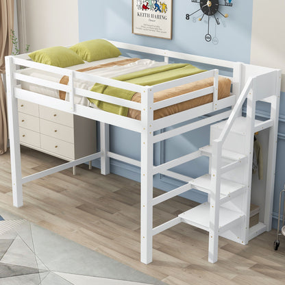 Loft Bed With Built In Storage Wardrobe And Staircase - The Sleep Loft - Online Mattress Showroom NYC