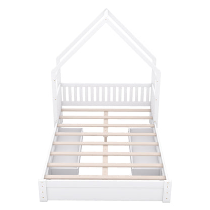 House Style Platform Bed With Guardrail And 2 Drawers - The Sleep Loft - Online Mattress Showroom NYC