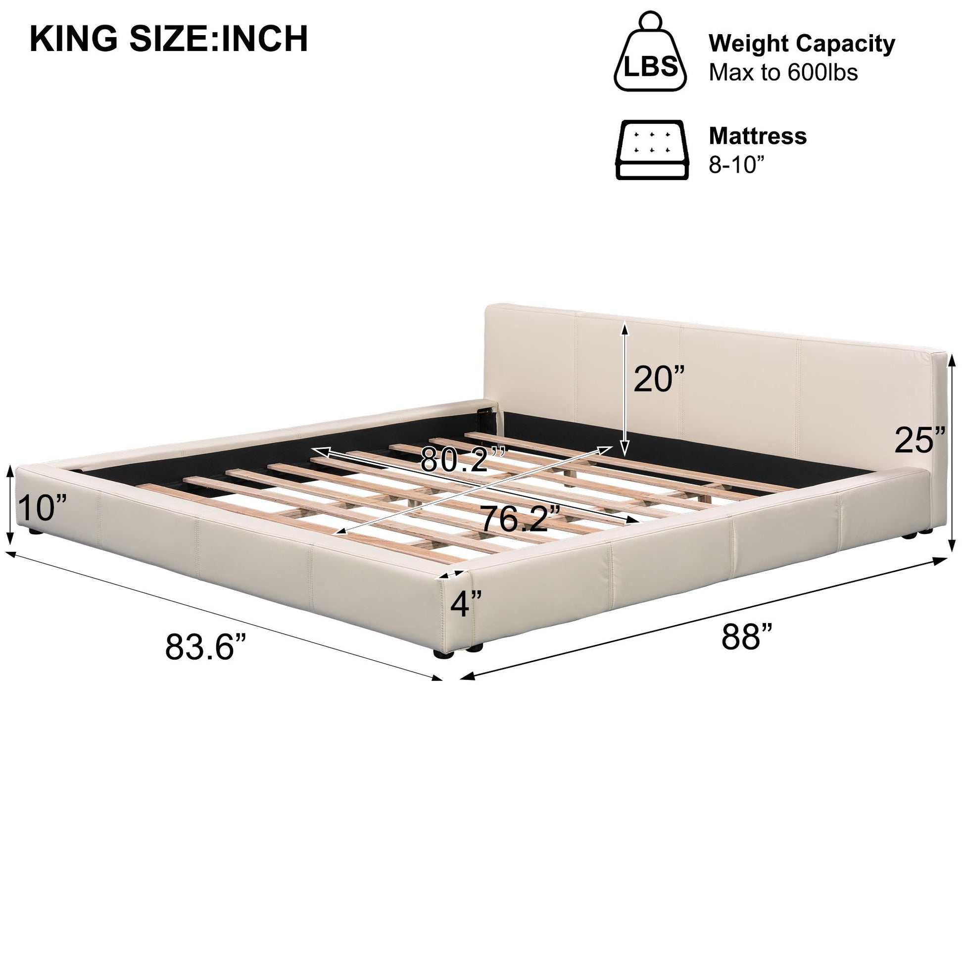 Stylish Upholstered Bed With Birch Wood Frame - The Sleep Loft - Online Mattress Showroom NYC