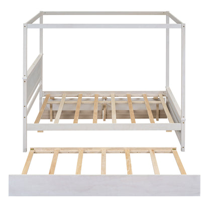 Canopy Platform Bed With Drawers, Support Slats, No Box Spring Needed - The Sleep Loft - Online Mattress Showroom NYC